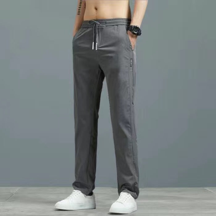 Quick drying thin ice silk men's casual elastic breathable straight leg sports pants - SMSB 66