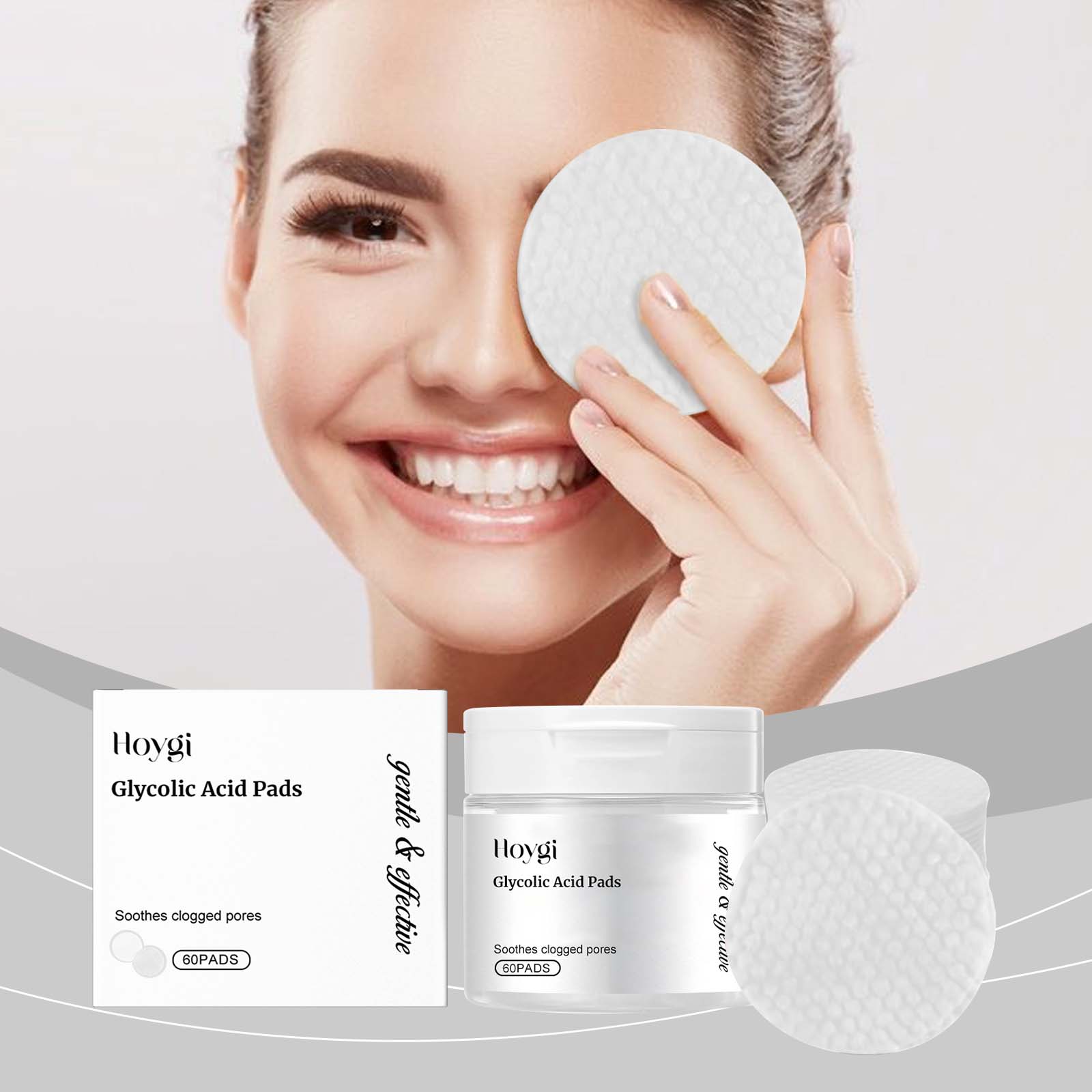 Hoygi Glycolic Acid Exfoliating Shims, Gently Cleanse Facial Skin Comfortable, Refreshing And Glossy Skin Shims - SMSB 66