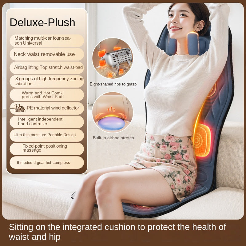 Car and Home Cervical Massager Multi-functional Heating Vibration Neck and Back Massage Cushion Seat Pad