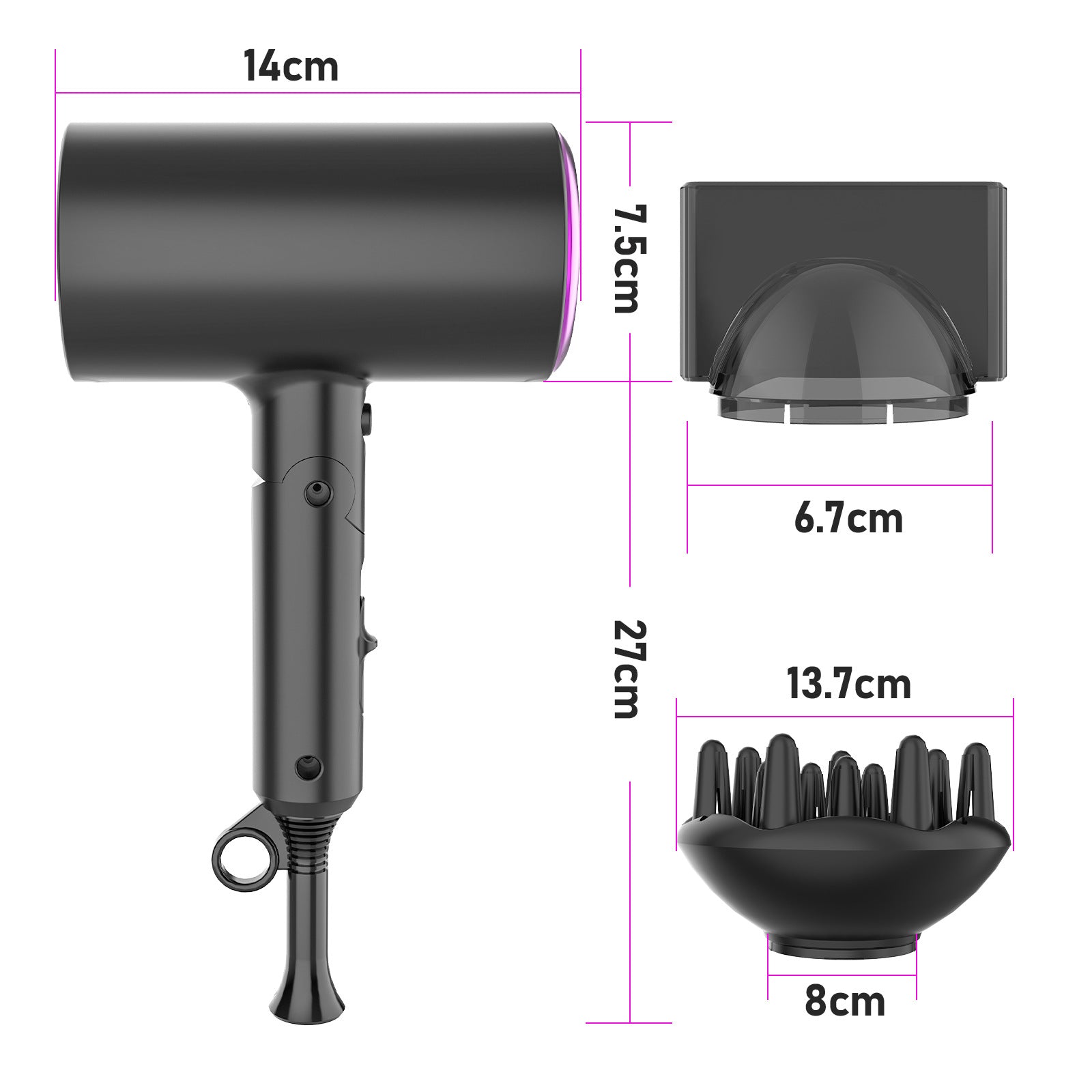 Regulations Hair Dryer Negative Ion Folding Portable High-Power Household Hair Dryer - SMSB 66