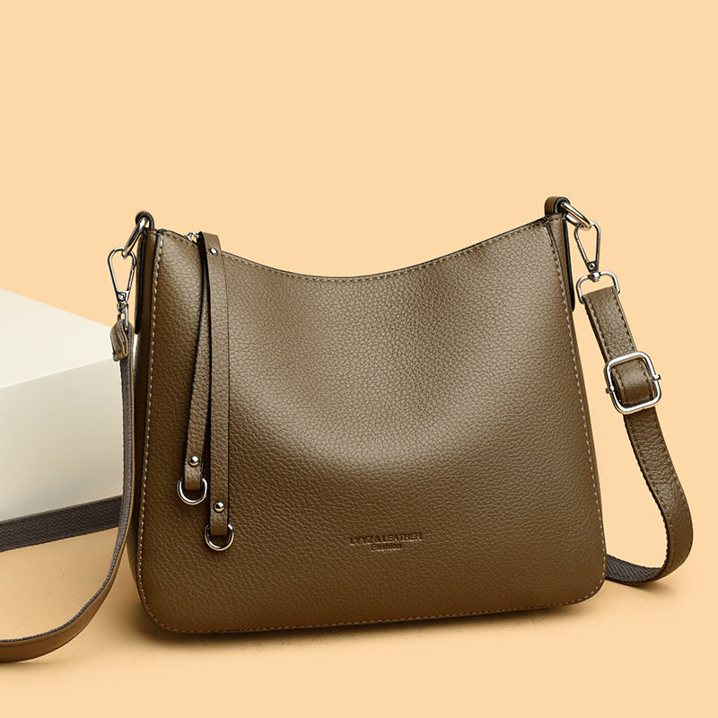  Fashionable Versatile Genuine Leather Women's Shoulder Crossbody Handheld Bag #