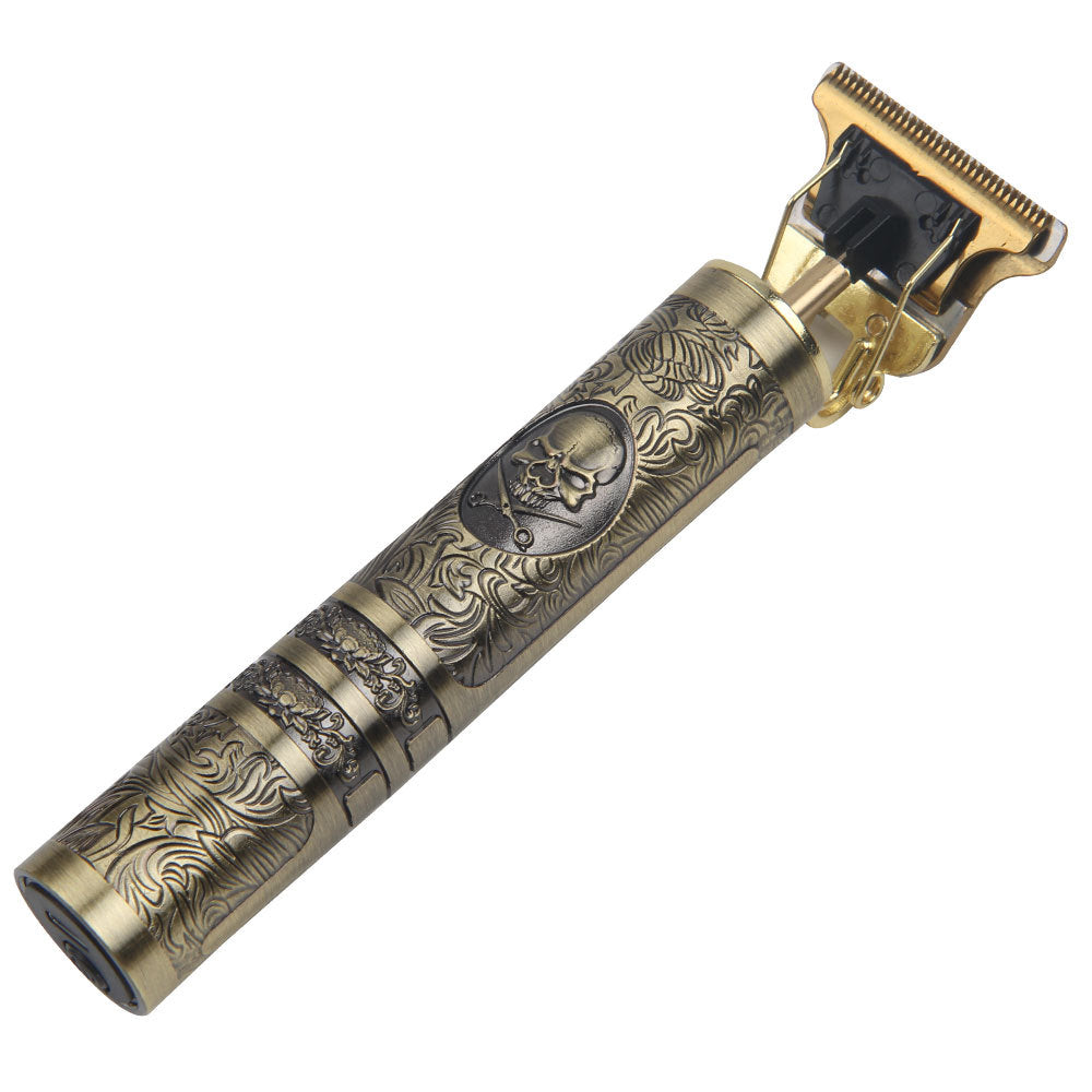 Electric Hair Clipper USB Charging Zinc Alloy Carving Hair Clipper Oil Head Push T9 Push White Shaving Head Scissors Android Charging - SMSB 66