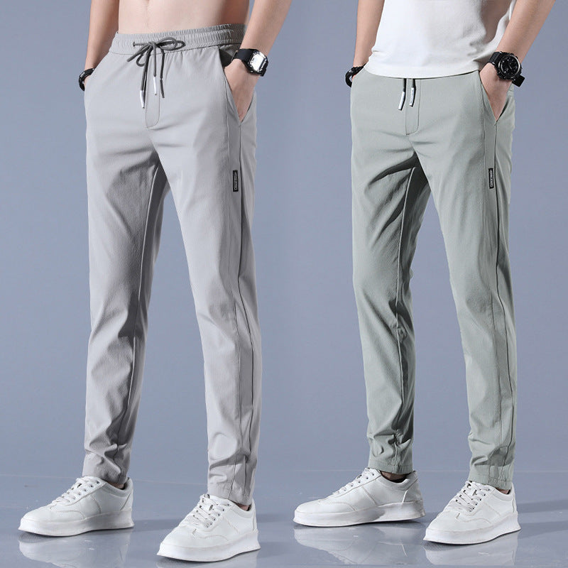 Quick drying thin ice silk men's casual elastic breathable straight leg sports pants - SMSB 66