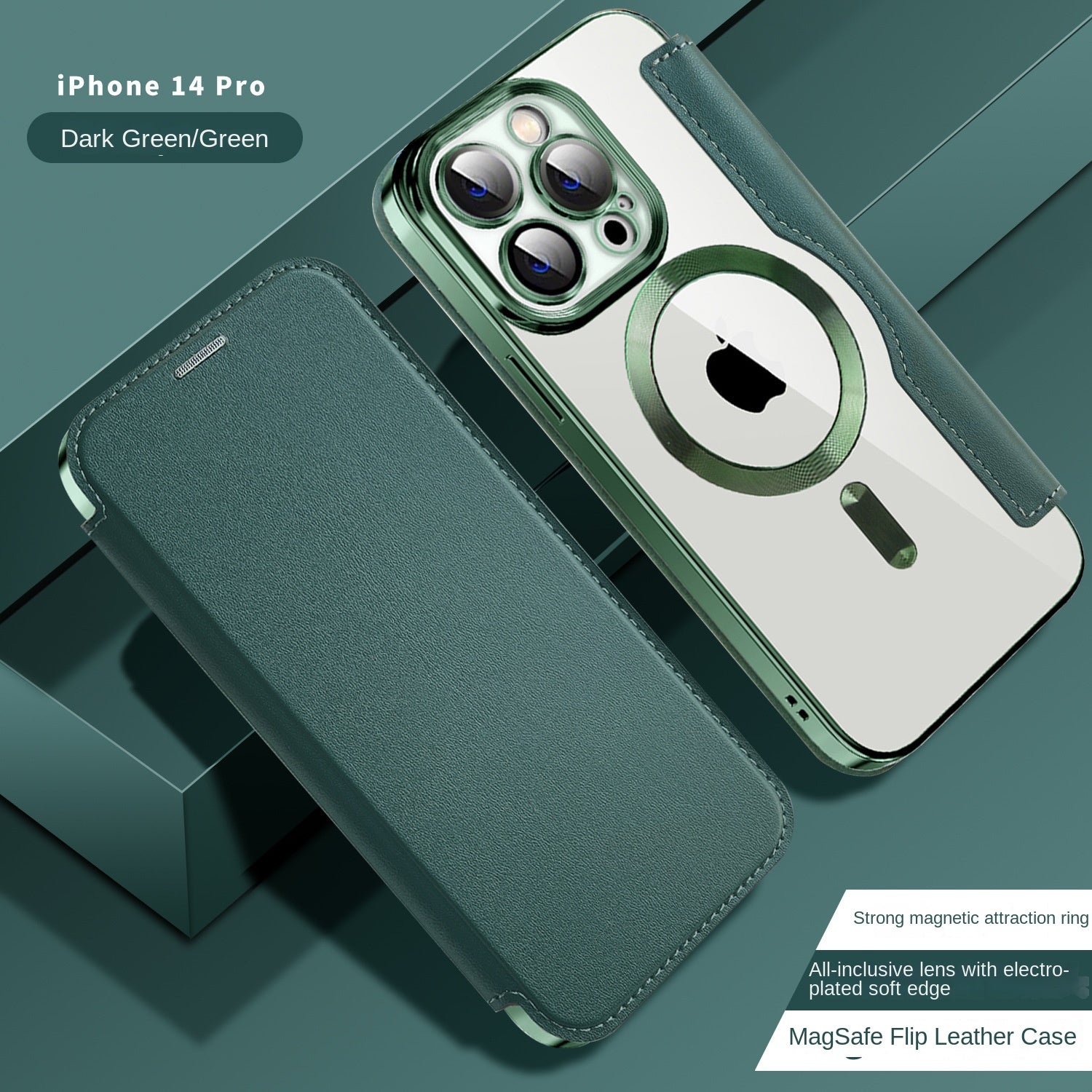 Suitable for iPhone 16 gold shield electroplated magnetic flip cover leather case Apple 15 all inclusive lens 14 protective case - SMSB 66