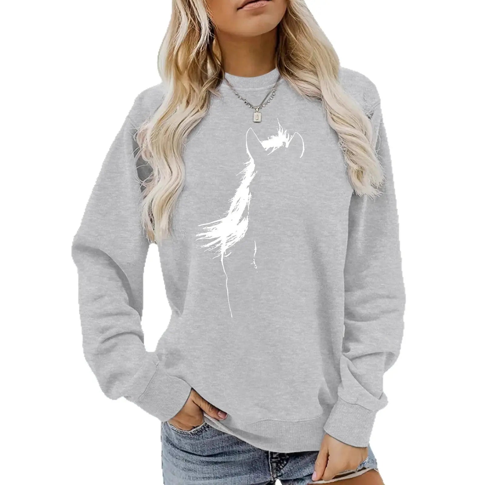 Animal horse pattern printed hoodie eprolo