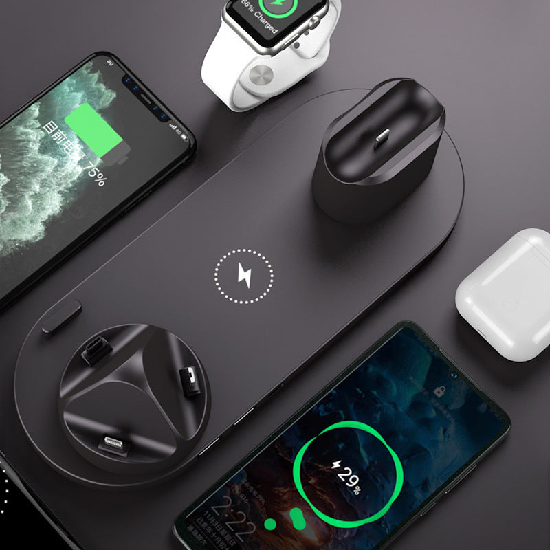 6 in 1 wireless charger for iPhone fast charging pad with watch dock and USB interface