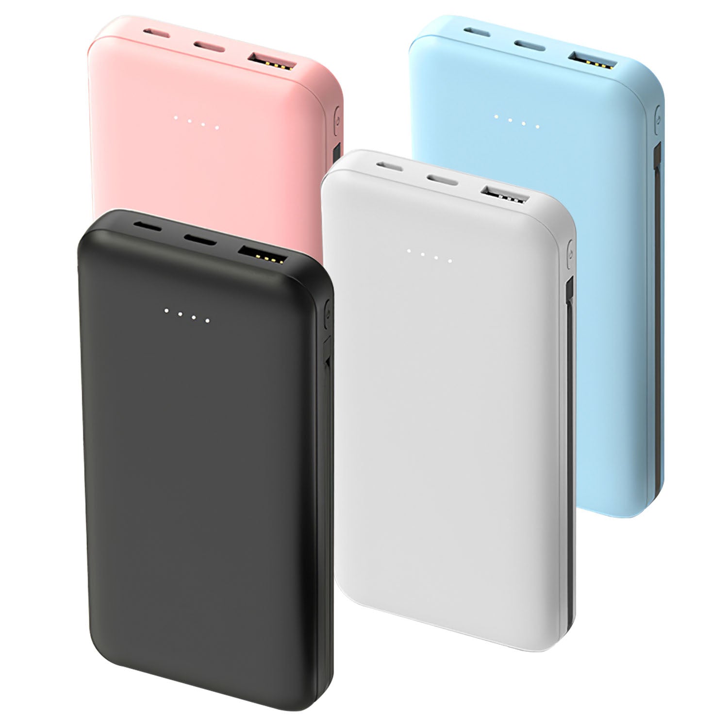 1Pc 10000mAh Power Bank Portable Phone Charger External Battery Pack With LT And Type C Double Ended Cable Type C USB Cable Fit For IOSPhone 14 Android And More - SMSB 66