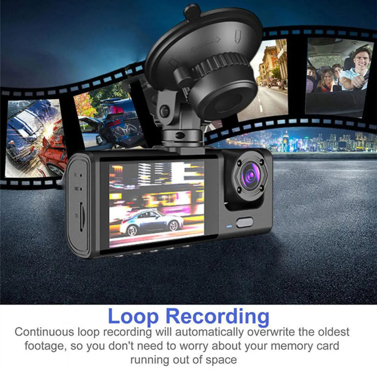 1080P Dual Lens Car Dash Cam Recorder G Sensor DVR Front And Rear Camera Video - SMSB 66