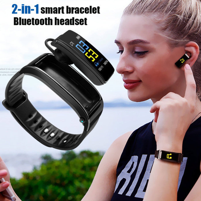 Smart Bracelet Bluetooth two-in-one fitness tracker and Bluetooth headset with heart rate and blood pressure monitoring
