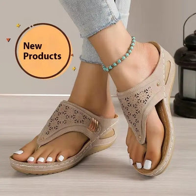 European And American Flip-flops Women's Non Slip Outdoor Wedge Flip-flops My Store