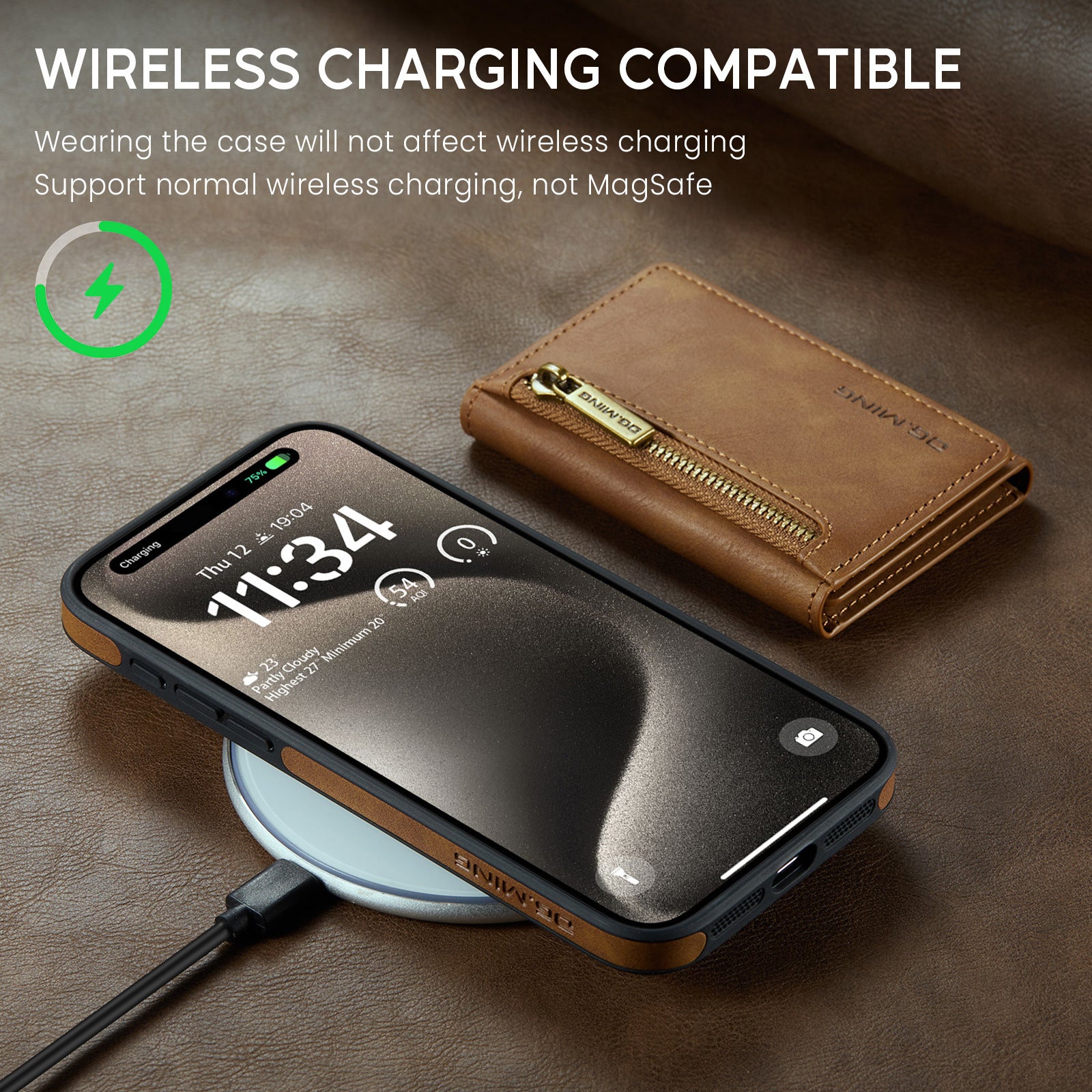 Wireless Charger Phone Case Magnetic Card Holder Protective Sleeve - SMSB 66