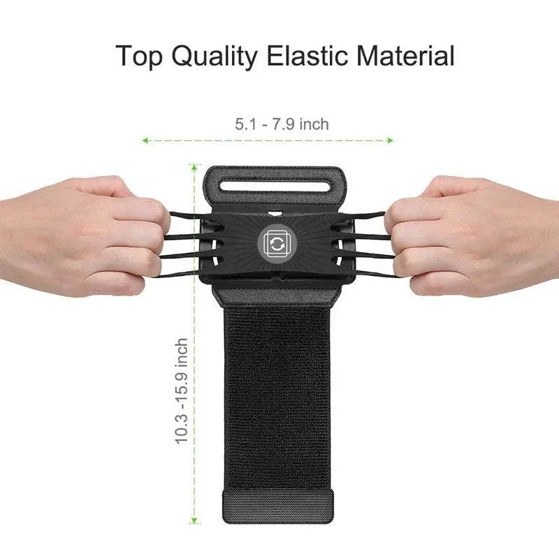 Elastic running wristband phone case armband with adjustable fit for phones 5.1-7.9 inch and 10.3-15.9 inch strap length