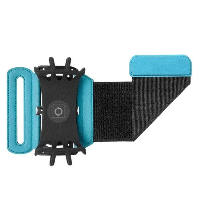 180 degree rotatable blue and black running wristband phone case armband for sports and gym use