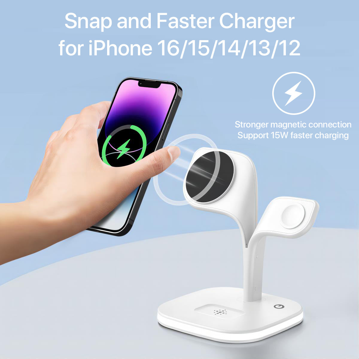 5-in-1 Magnetic Real Wireless Desktop Fast Charging Station For Multiple Devices - SMSB 66