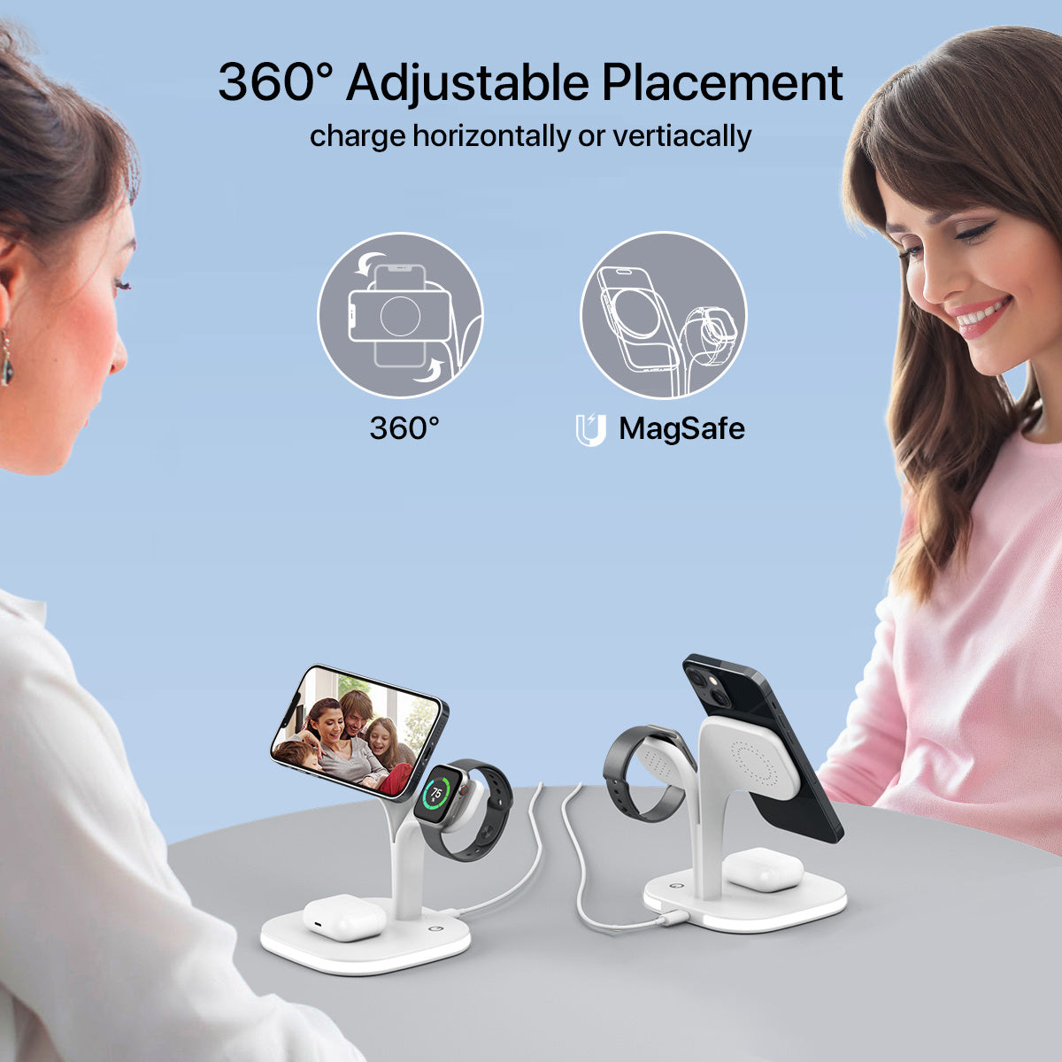 5-in-1 Magnetic Real Wireless Desktop Fast Charging Station For Multiple Devices - SMSB 66