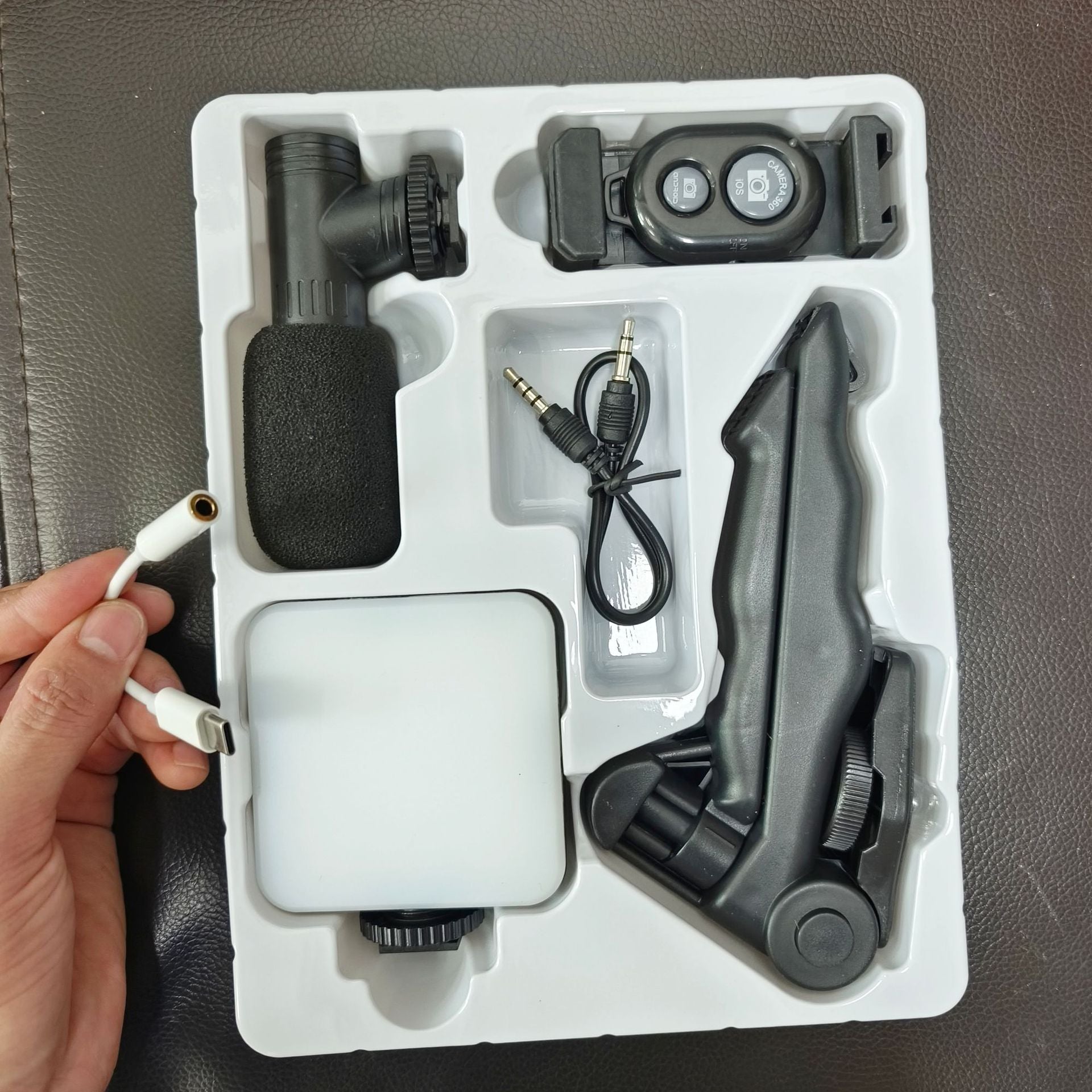 Desktop Beauty Leg Pocket Fill Light with Microphone Set Single Reflex Conference Lamp Handheld Photography with Microphone - SMSB 66