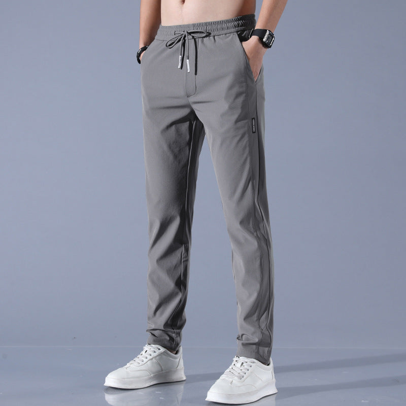Quick drying thin ice silk men's casual elastic breathable straight leg sports pants - SMSB 66