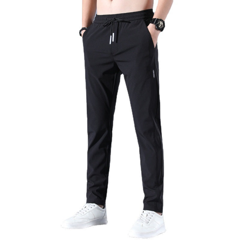 Quick drying thin ice silk men's casual elastic breathable straight leg sports pants - SMSB 66