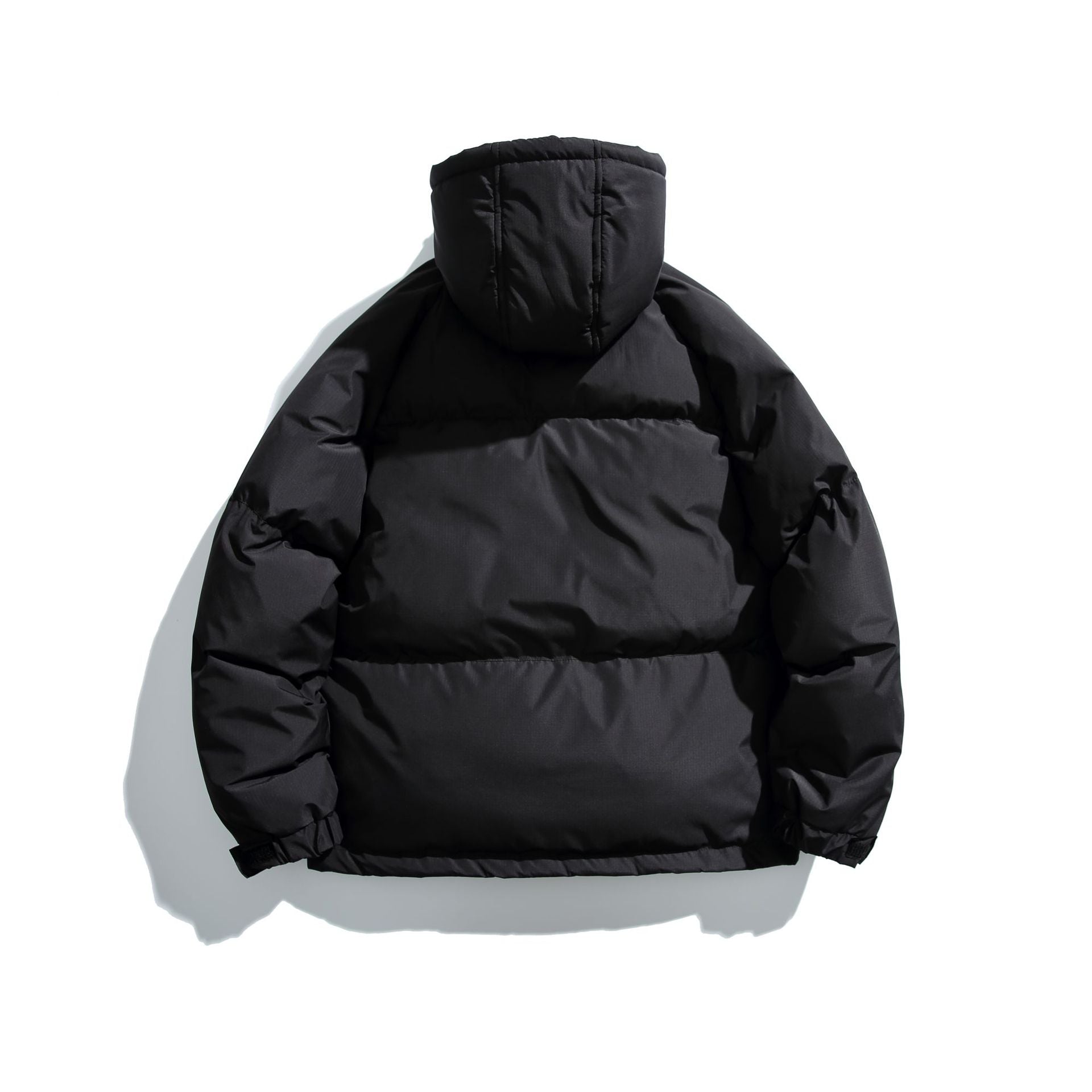 Collar Silhouette College Style Zipper Hooded Loose Fit Cotton Coat - SMSB 66