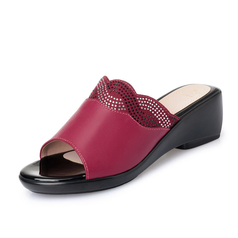 Women's Sandals High Heel Waterproof Platform Thick Sole Casual Shoes Plus Size 43 - SMSB 66