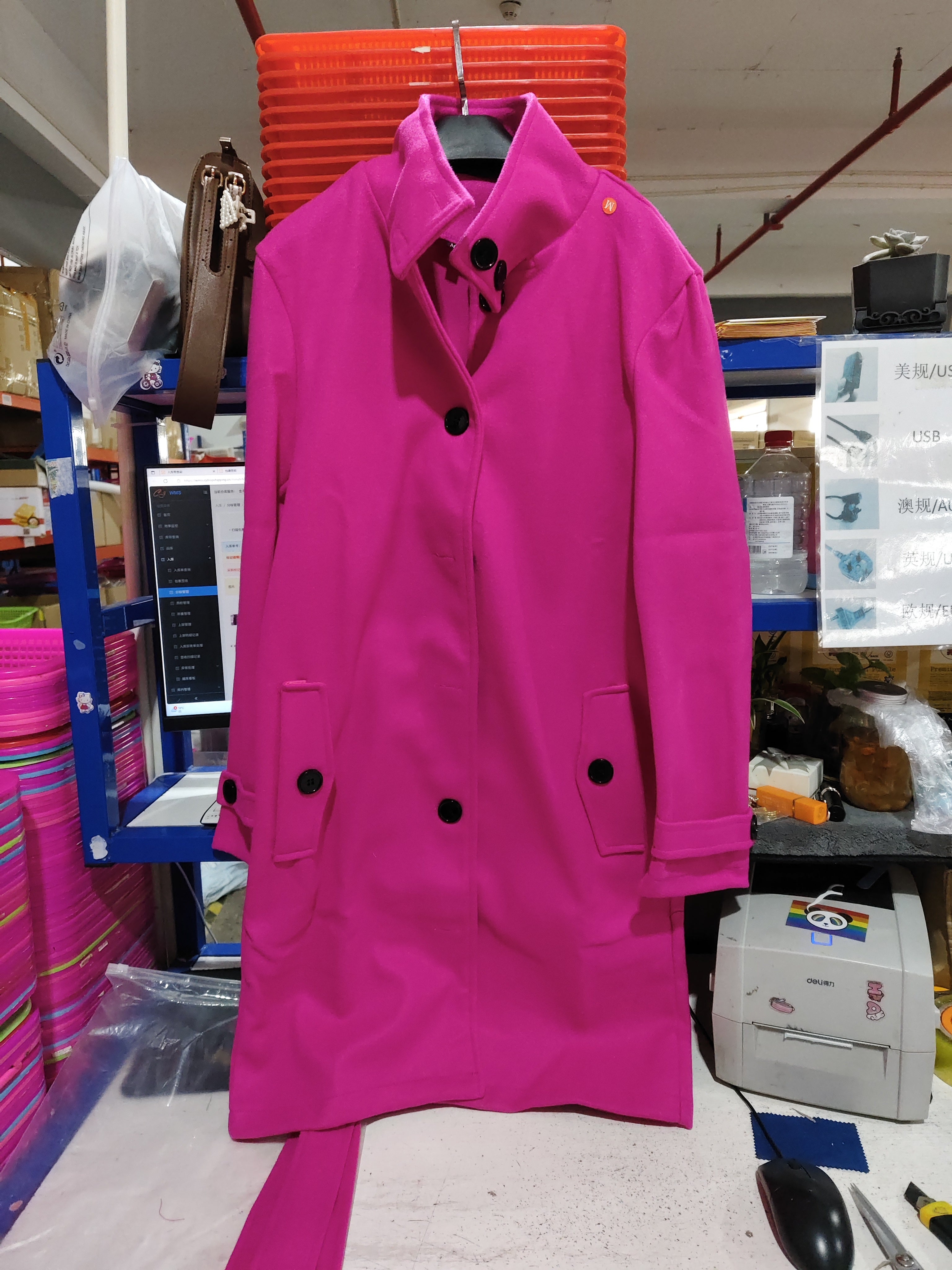 Autumn Winter New Woolen Coat Women's Slim Fit Cardigan Large Coat Women Long Sleeve Single Breasted Stand Collar Woolen Coat - SMSB 66