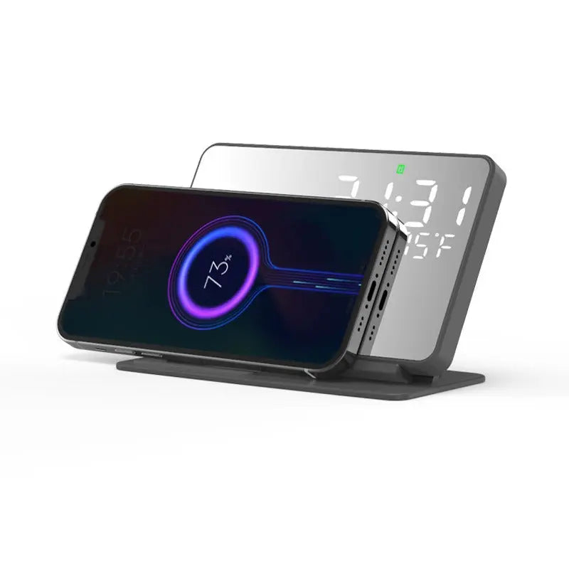 2-in-1 wireless charging time display alarm clock 15W thermometer wireless charging - SMSB 66