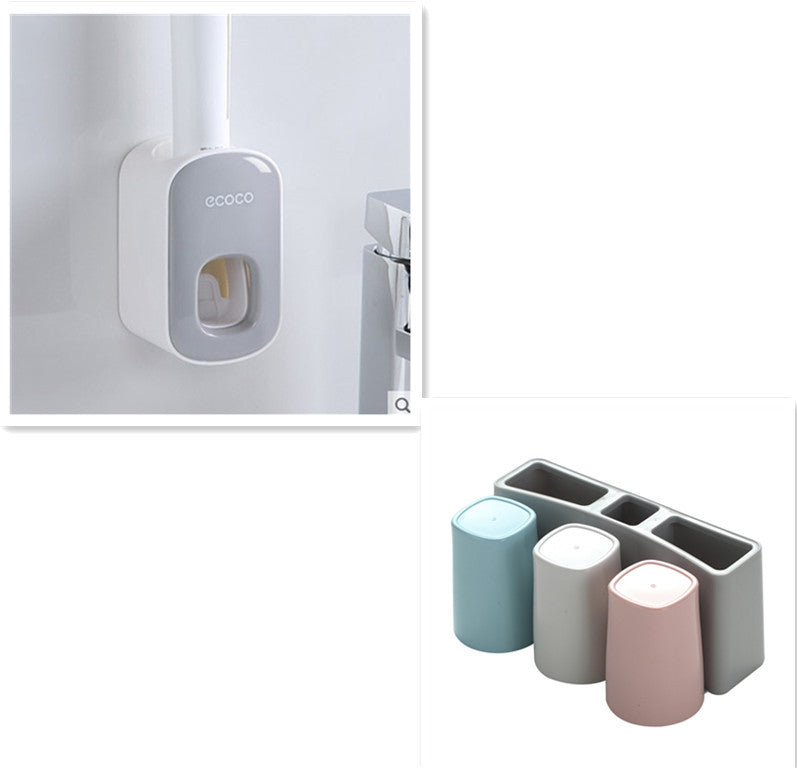 Wall Mounted Automatic Toothpaste Holder Bathroom Accessories Set Dispenser - SMSB 66