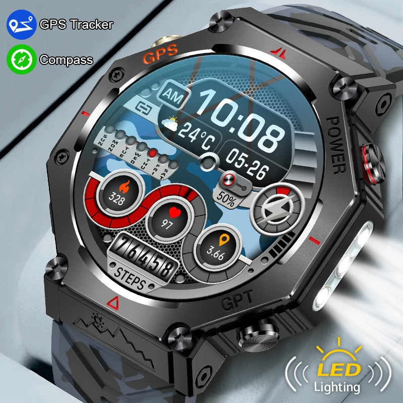 Smart Watch Bluetooth Call Outdoor Sports Heart Rate Health Barometer Compass Sports Watch - SMSB 66