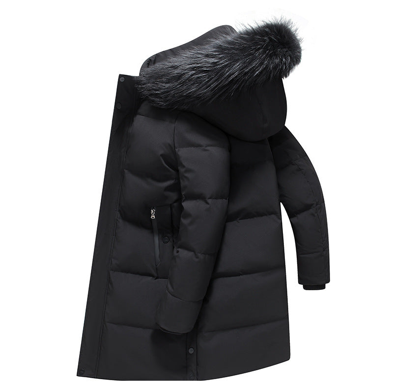 Fur Collar Mid-length Light Luxury Thickened Warm Cold-resistant Hooded Down Jacket - SMSB 66