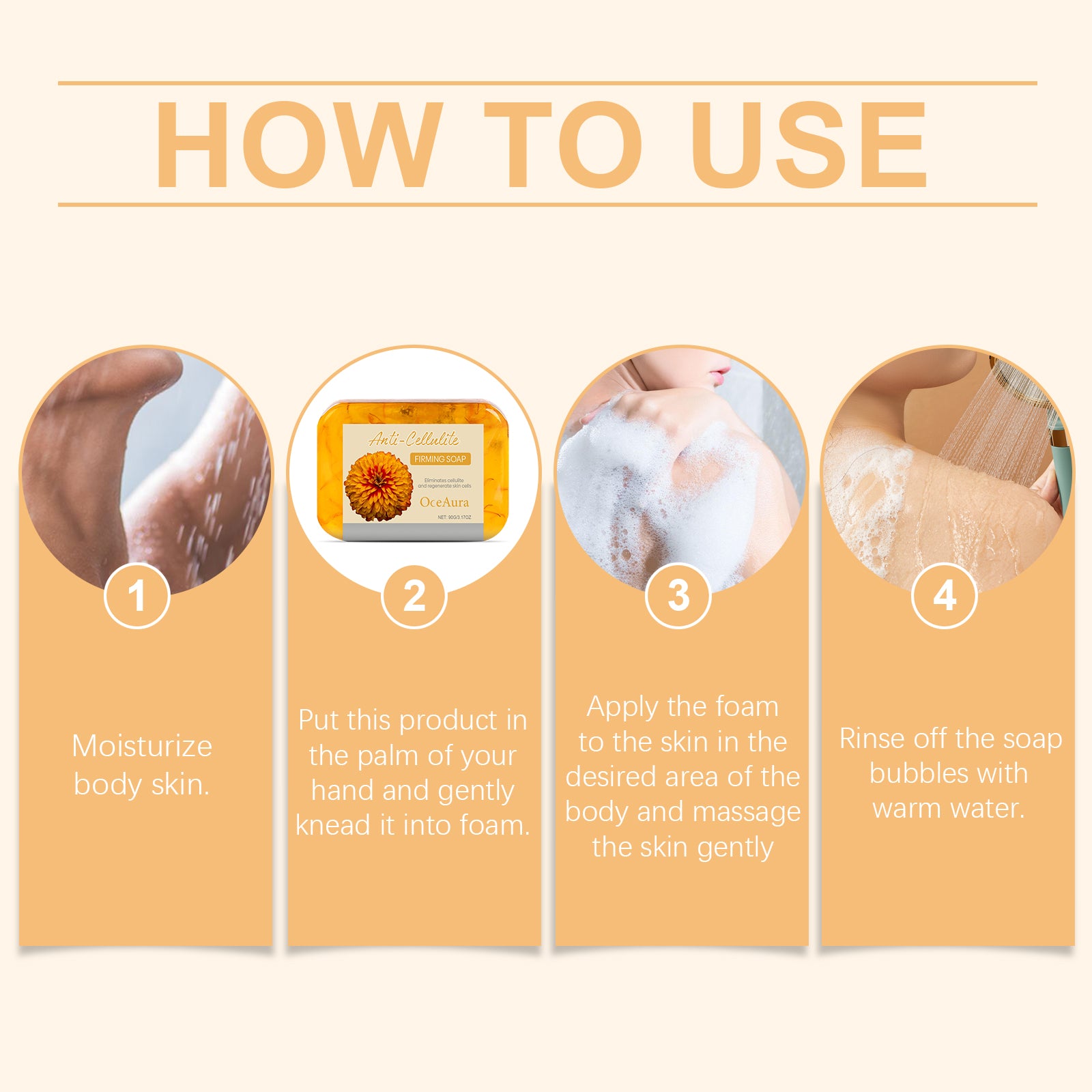 OceAura Bath Skin Care Soap Body Cleansing Moisturizing Moisturizing Soft And Smooth Skin Bath Products - SMSB 66