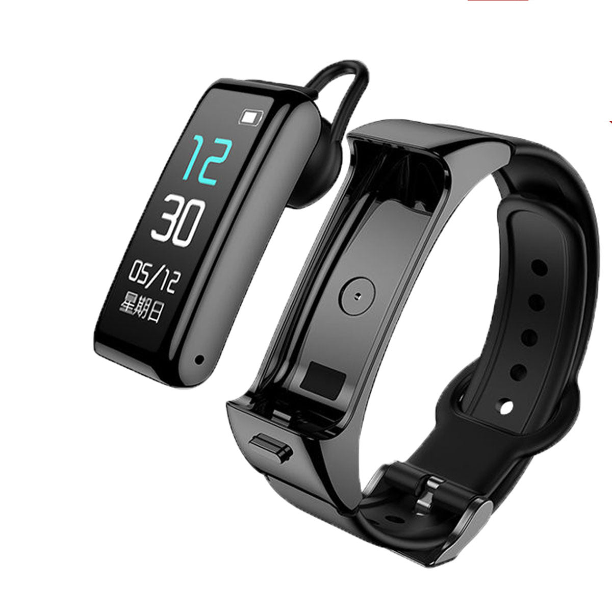 B6 Smart Bracelet Watch Bluetooth Headset Separation 2-In-1 Call Heart Rate Listening Song Sports Men And Women - SMSB 66