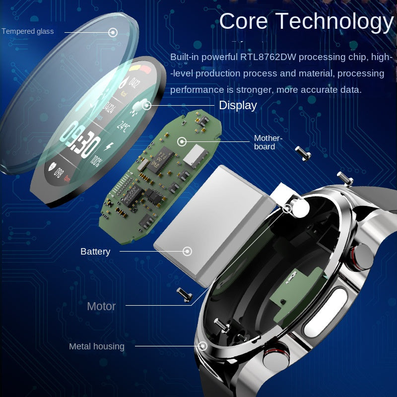 Blood glucose measurement electrocardiogram blood pressure heart rate body temperature exercise communication smart watch - SMSB 66