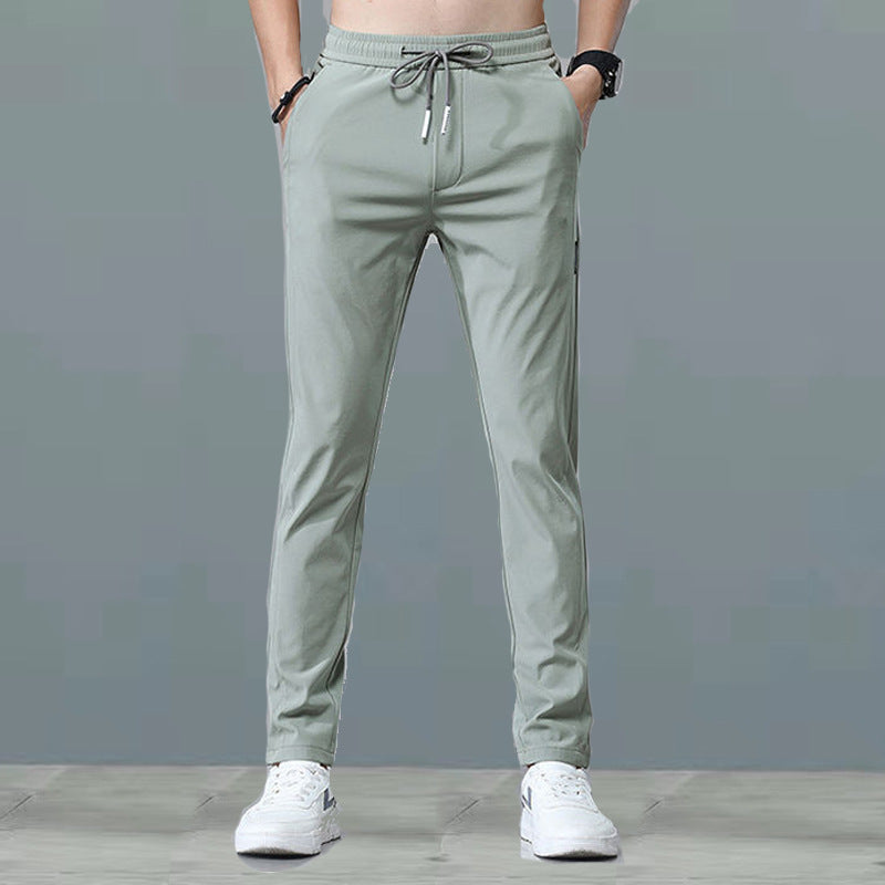 Quick drying thin ice silk men's casual elastic breathable straight leg sports pants - SMSB 66