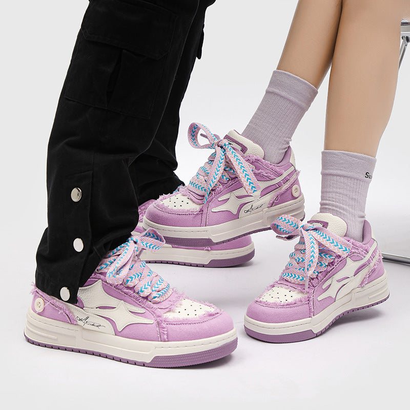 Women's Fashion Lavender Purple Thick Bottom Sports Casual Board Shoes - SMSB 66