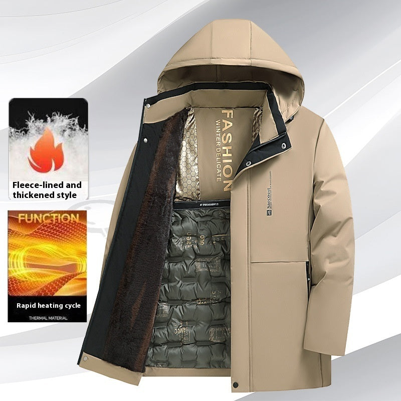 Fleece-lined Thickened Cotton-padded Coat Men's Warm Coat - SMSB 66