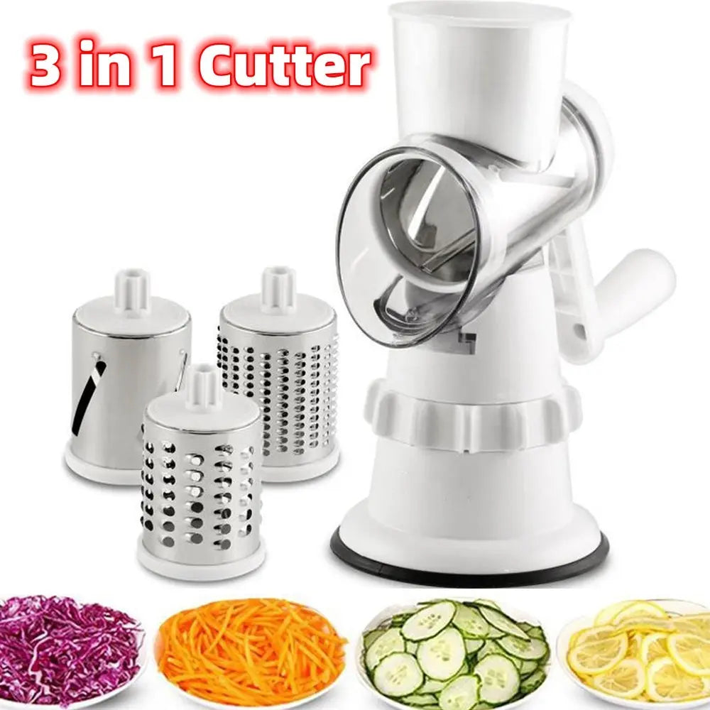 3 In 1 Vegetable Slicer Manual Kitchen Accessories Grater For Vegetable Cutter Round Chopper Mandolin Shredder Potato Home Kitchen Supplies Kitchen Gadgets - SMSB 66