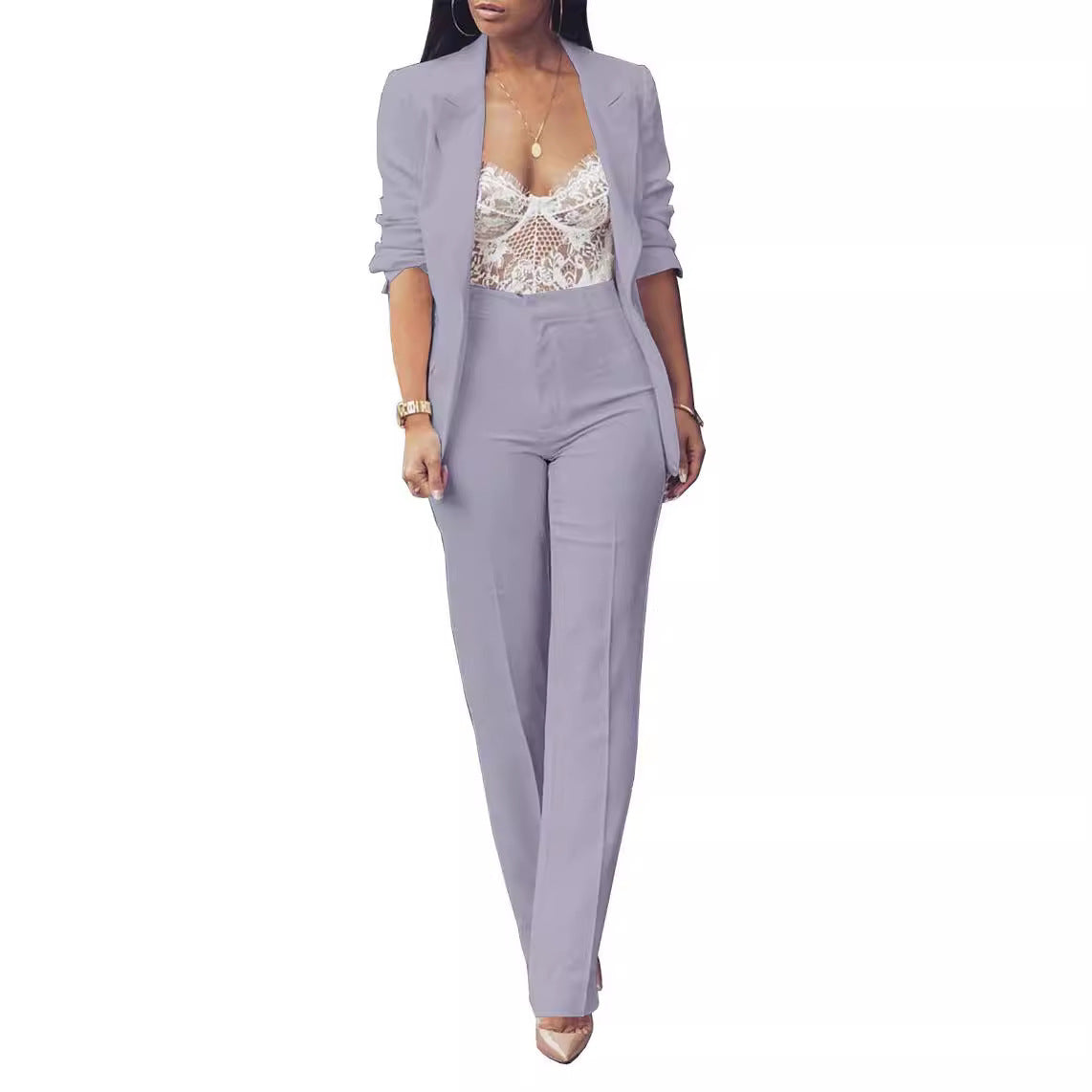 Pure Long Sleeveless Simple Draping Wide Leg Casual Suit - SMSB 66