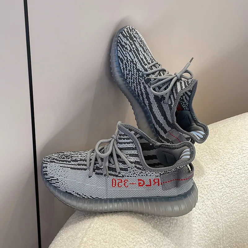 Letter Lace-Up Platform Athletic Shoes - SMSB 66