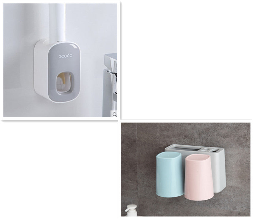 Wall Mounted Automatic Toothpaste Holder Bathroom Accessories Set Dispenser - SMSB 66
