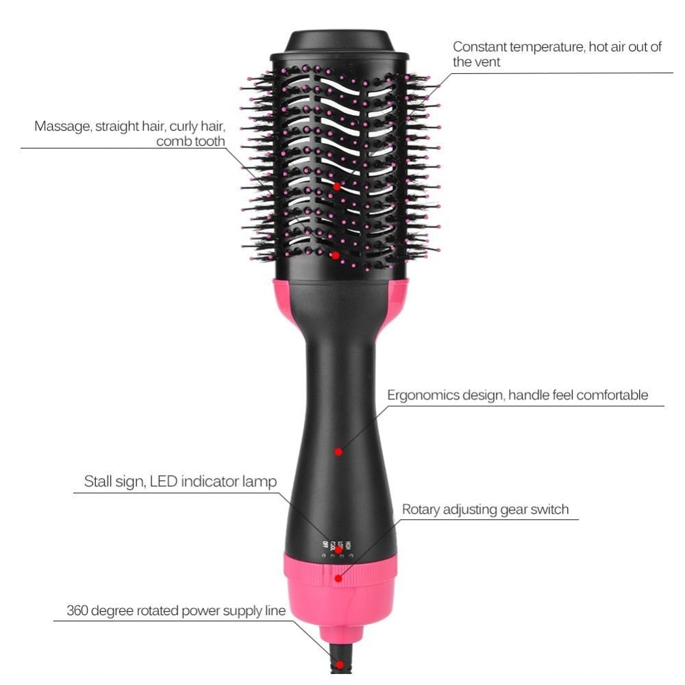 Multifunctional 2 in 1 Hair Dryer Volumizer Rotating Hot Hair Brush - SMSB 66