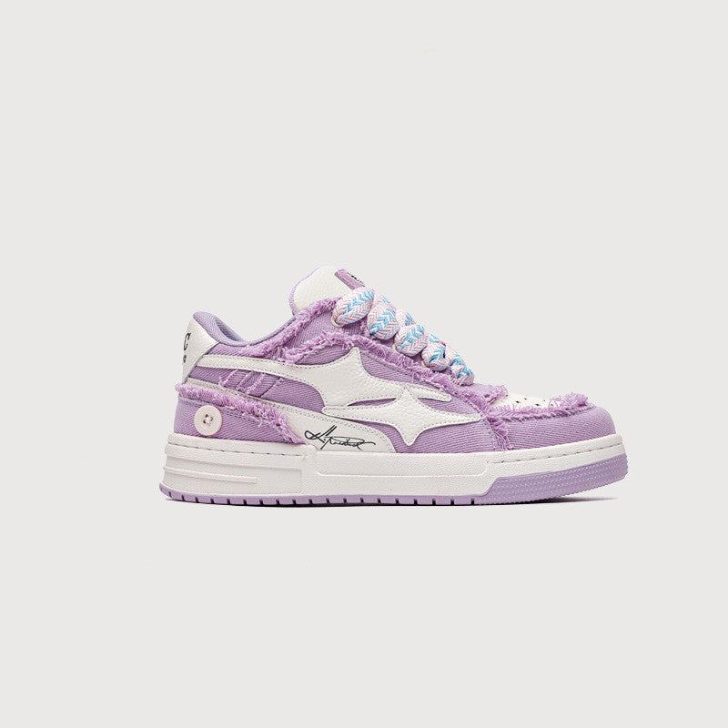 Women's Fashion Lavender Purple Thick Bottom Sports Casual Board Shoes - SMSB 66