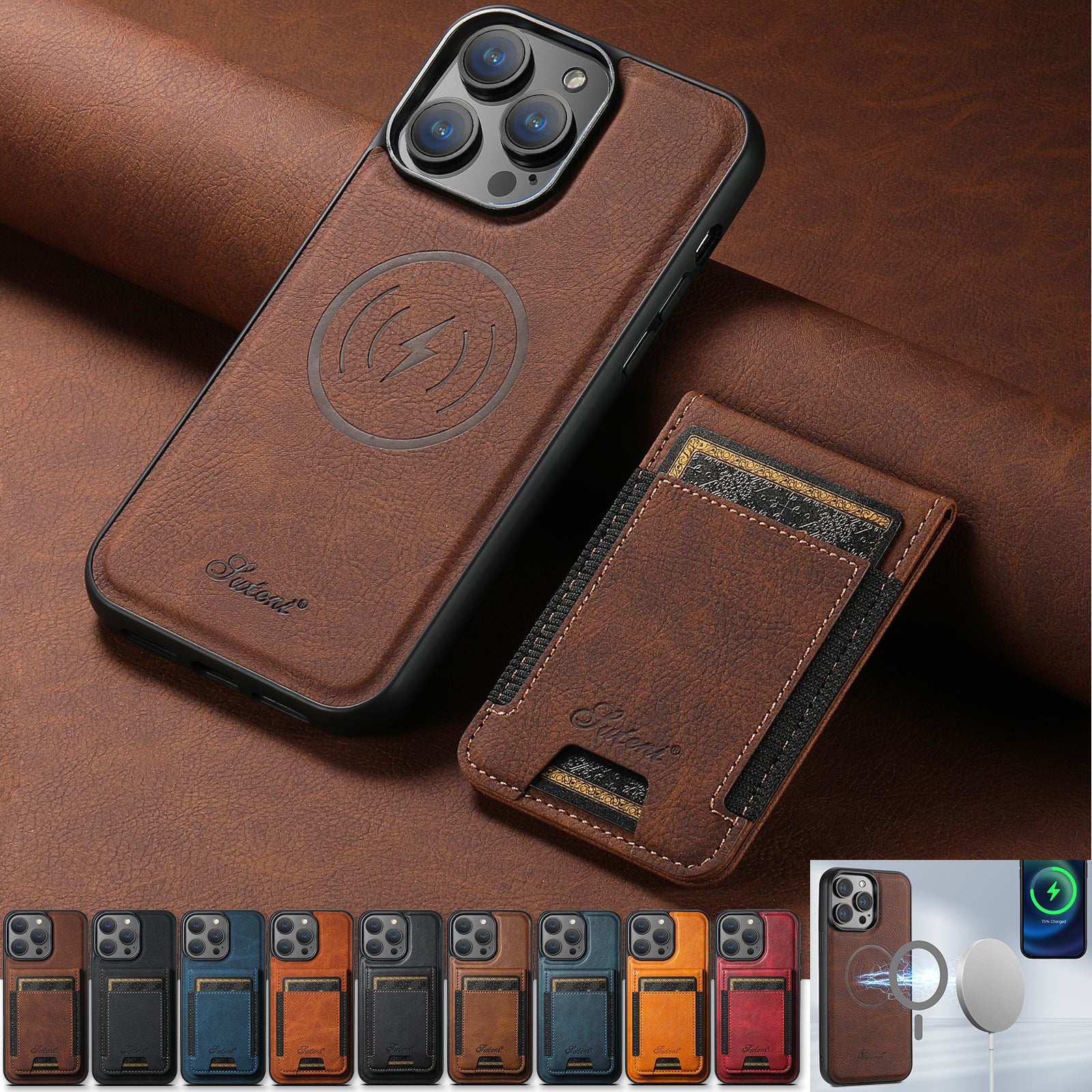 Applicable iPhone 15 Pro Max Card Slot Phone Case - SMSB 66