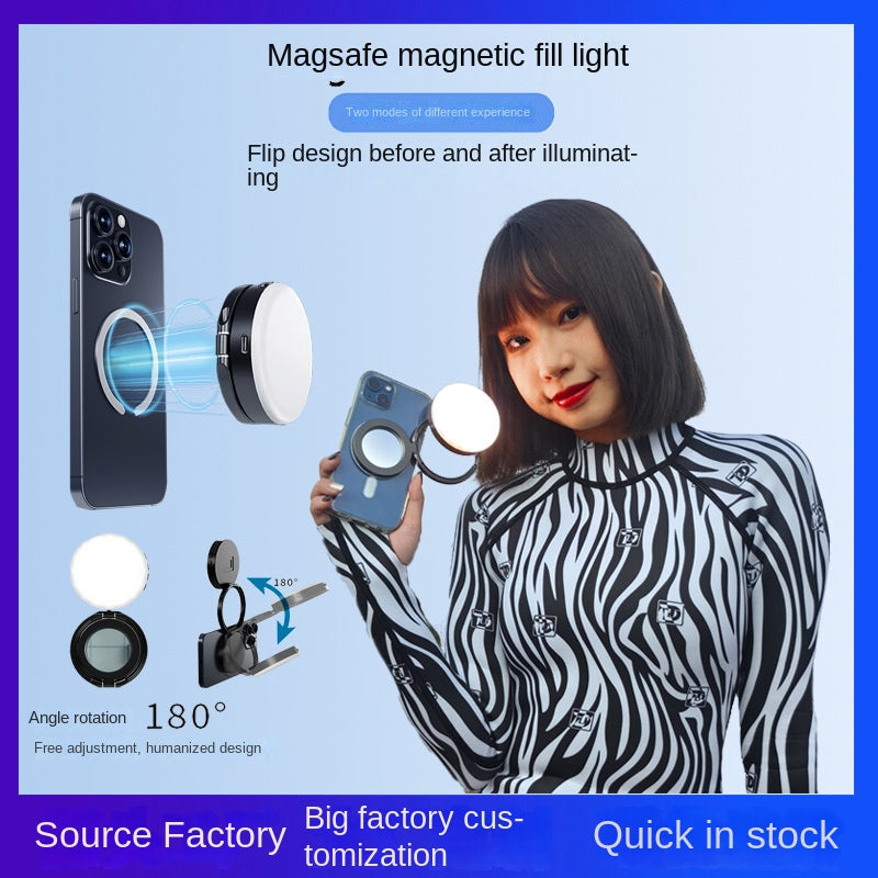 New YSH-126 LED Magnetic Phone Fill Light Photography Lamp Desktop Video Conference Live Pocket Light Mirror - SMSB 66