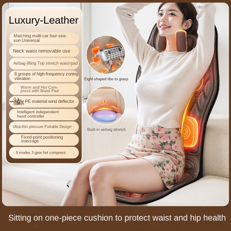 Car and Home Cervical Massager Multi-functional Heating Vibration Neck and Back Massage Cushion Seat Pad