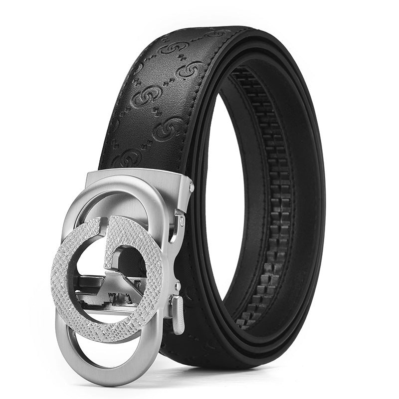 Men's Genuine Leather Alloy Automatic Buckle Versatile Korean Business Casual Fashion Belt - SMSB 66