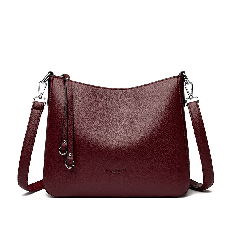  Fashionable Versatile Genuine Leather Women's Shoulder Crossbody Handheld Bag #