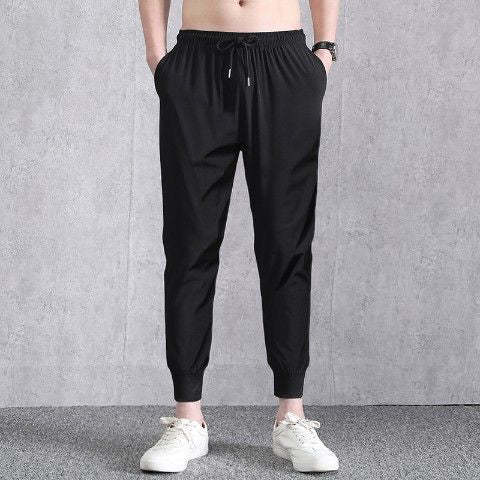 Quick drying thin ice silk men's casual elastic breathable straight leg sports pants - SMSB 66