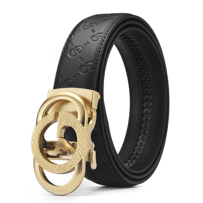 Men's Genuine Leather Alloy Automatic Buckle Versatile Korean Business Casual Fashion Belt - SMSB 66
