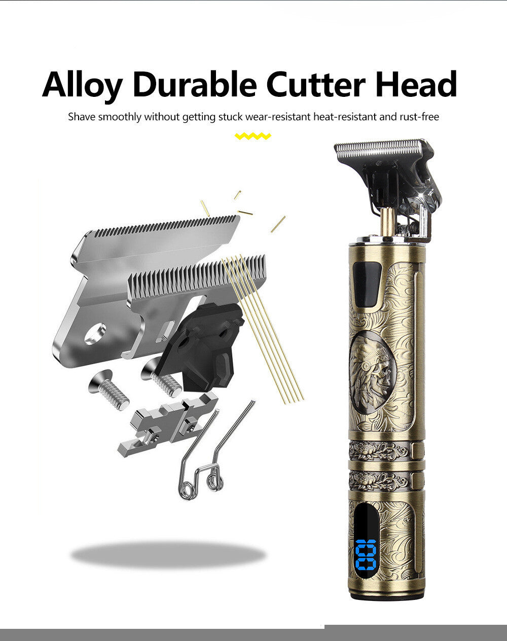 Beard Trimmer Hair Clippers Cordless Hair Cutting Kit Barber Shaving Machine For Men USB Rechargeable - SMSB 66