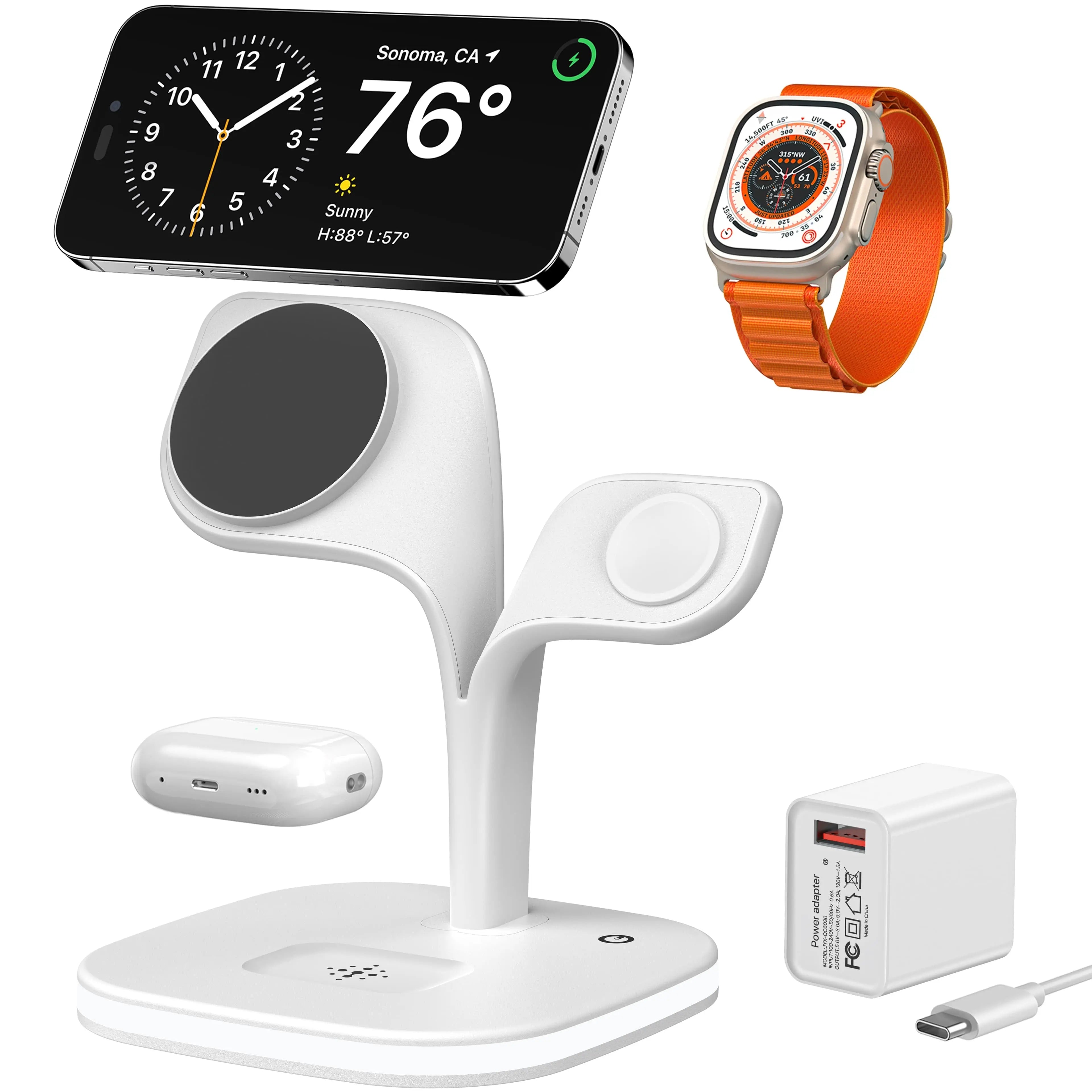 5-in-1 Magnetic Real Wireless Desktop Fast Charging Station For Multiple Devices - SMSB 66